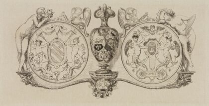 Zwei Medaillons im Fayence-Saal