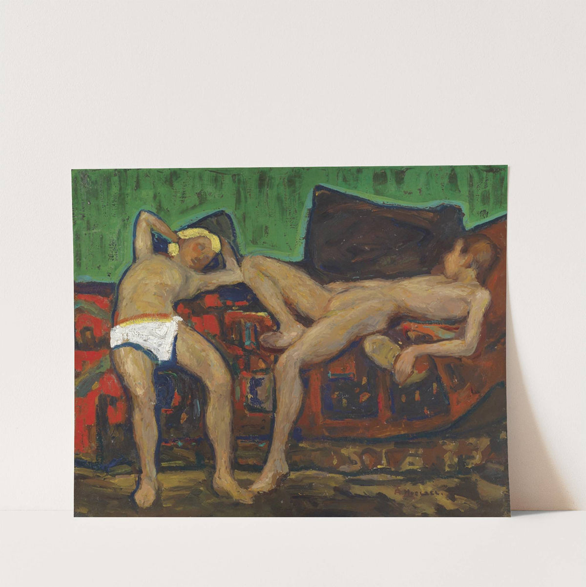 Zwei ruhende Akte (c1908) by Adolf Hölzel