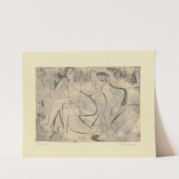 Zwei sitzende Mädchen im Freien (1928) by Ernst Ludwig Kirchner