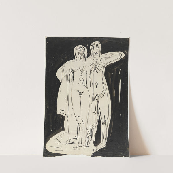 Zwei stehende Akte, sich abtrocknend (ca 1915) by Ernst Ludwig Kirchner