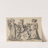 Zwei stehende Damen mit Wappen by Carl Von Aegeri