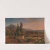 Zypressen im Park der Villa d’Este bei Tivoli by Johann Wilhelm Schirmer